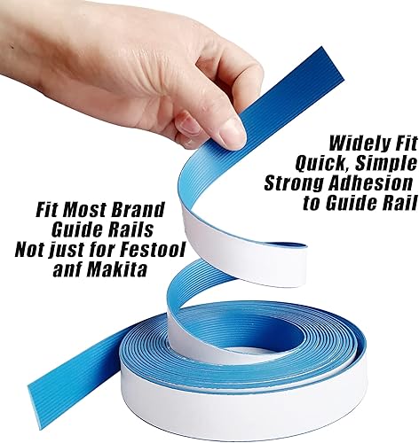 Miniatura 3 de WOUILNIA Rieles guía antideslizantes de repuesto para Makita, 200 pulgadas de largo, color azul