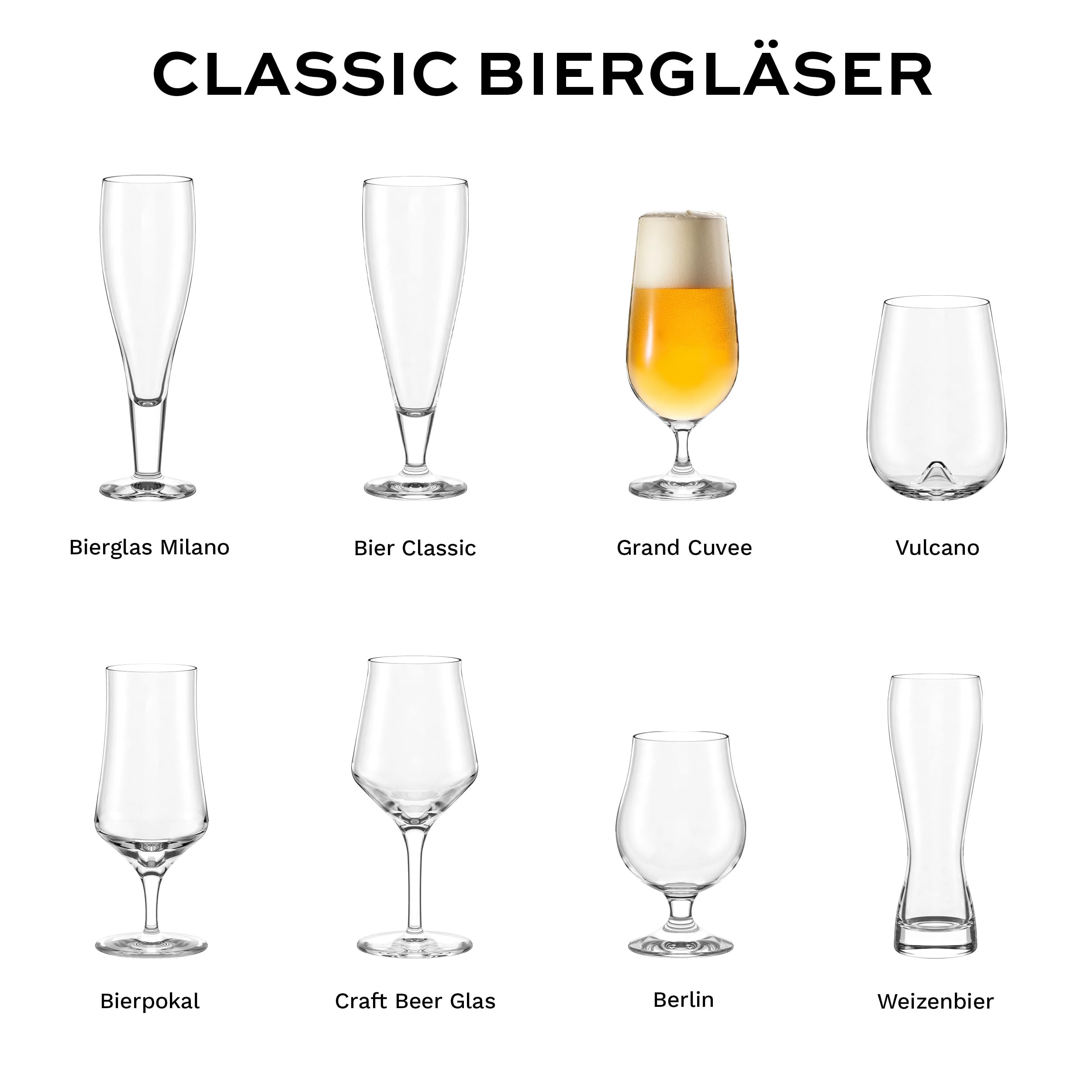 Stölzle Lausitz Grand Cuvée Biergläser Pilsgläser 390 ml, 6er-Set