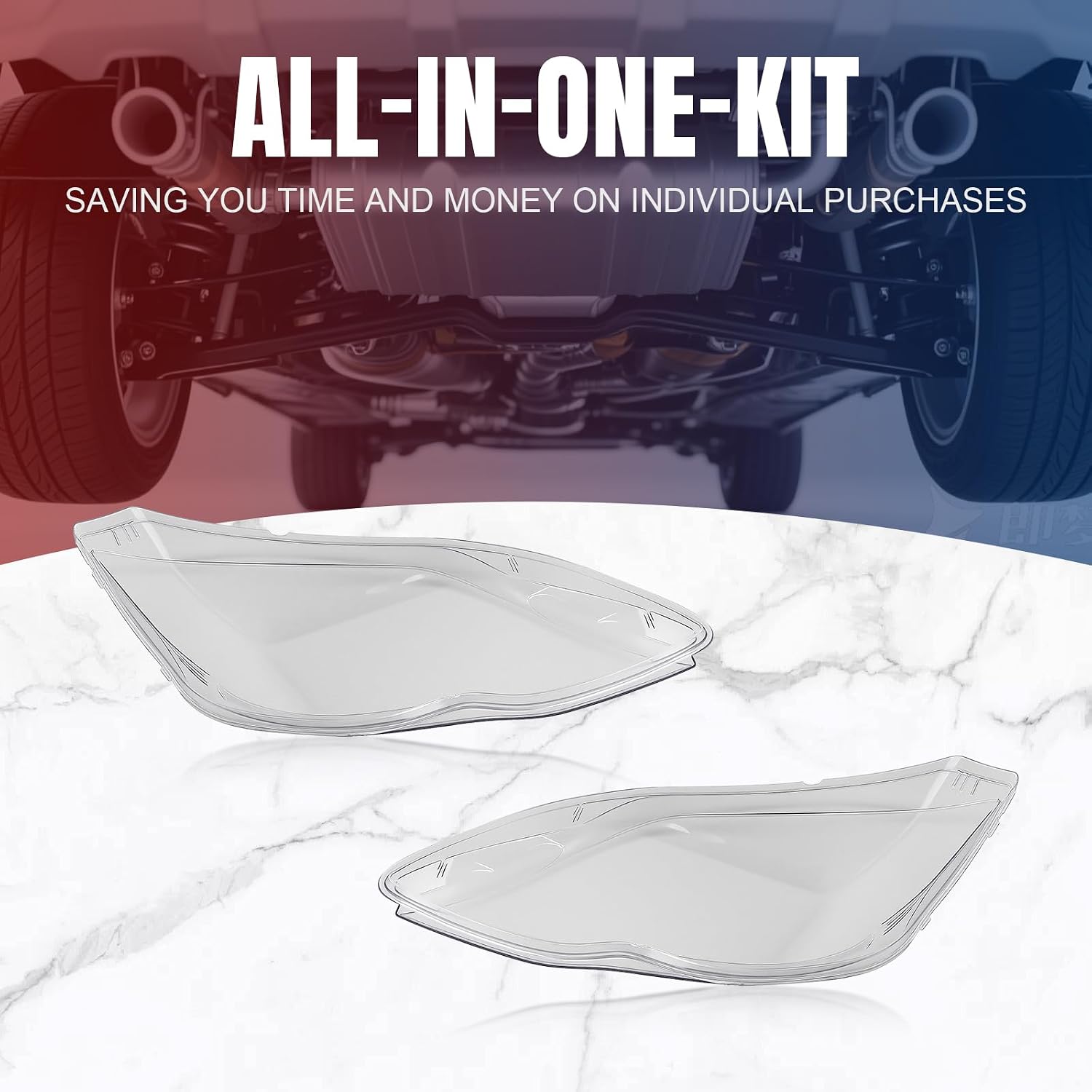 AUTOKAY Headlight Lens Cover Clear Left and Right Fits for Mercedes-Benz GLK250 GLK300 GLK350 X204 2013 2014 2015