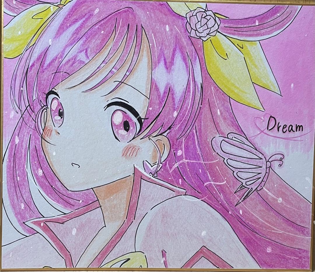 Amazon.co.jp: キュアドリーム プリキュア ファンアート 手描きイ 色紙 