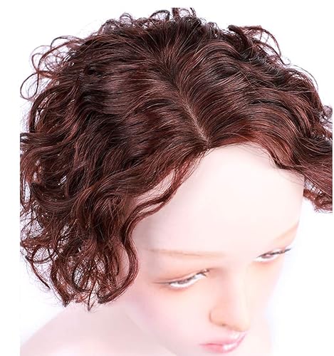 Miniatura 7 de Parte rizada en forma de U con base de seda, encaje de cabello humano corto para frente y flequillo, extensión grande de 5.1 x 5.5 in (parte