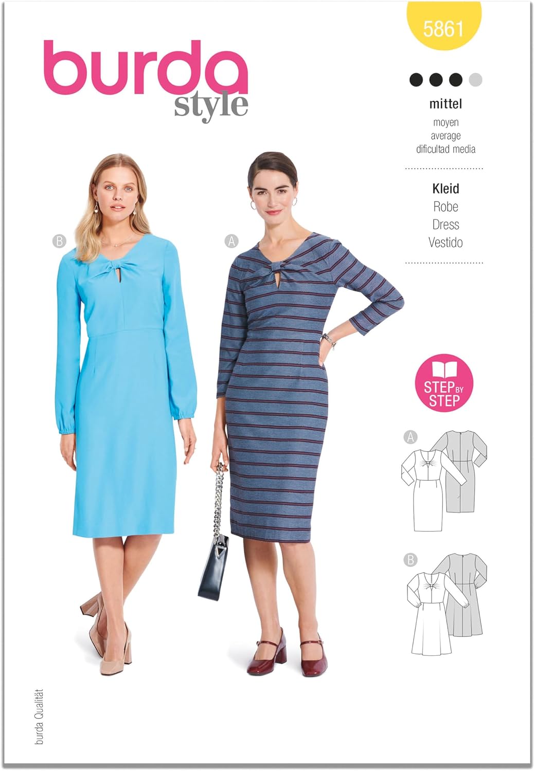 Burda Style X05861BURDA Misses' Figure-Fitting Dress Sewing Pattern Packet, Design Code B5861, Sizes 8-18 (34-44)