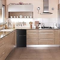 Vista 6 de Antarctic Star - Mini refrigerador compacto, 3.2 pies cúbicos con congelador separado, refrigerador doble de 2 puertas ajustable con estantes