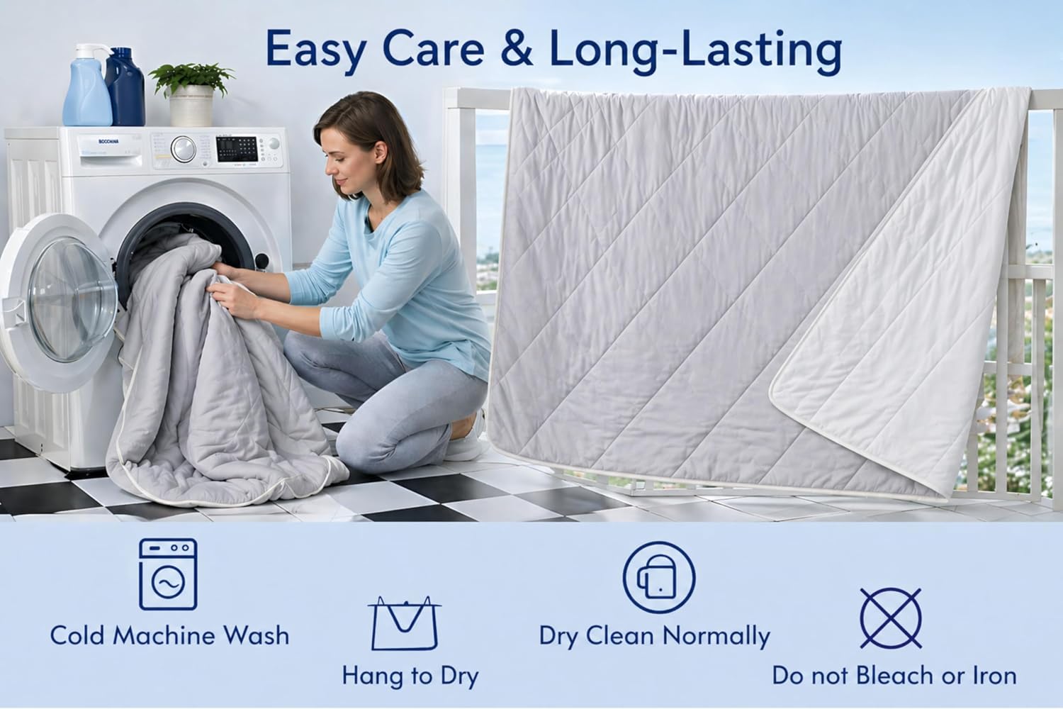 Cold Cooling Blanket Full/Queen – Stay Cool All Night | Lightweight, Breathable, Cool Blanket for Hot Sleepers & Night Sweats, Ultra Soft Silky Summer Blanket (Gray/Green, Queen (90" x 80"))