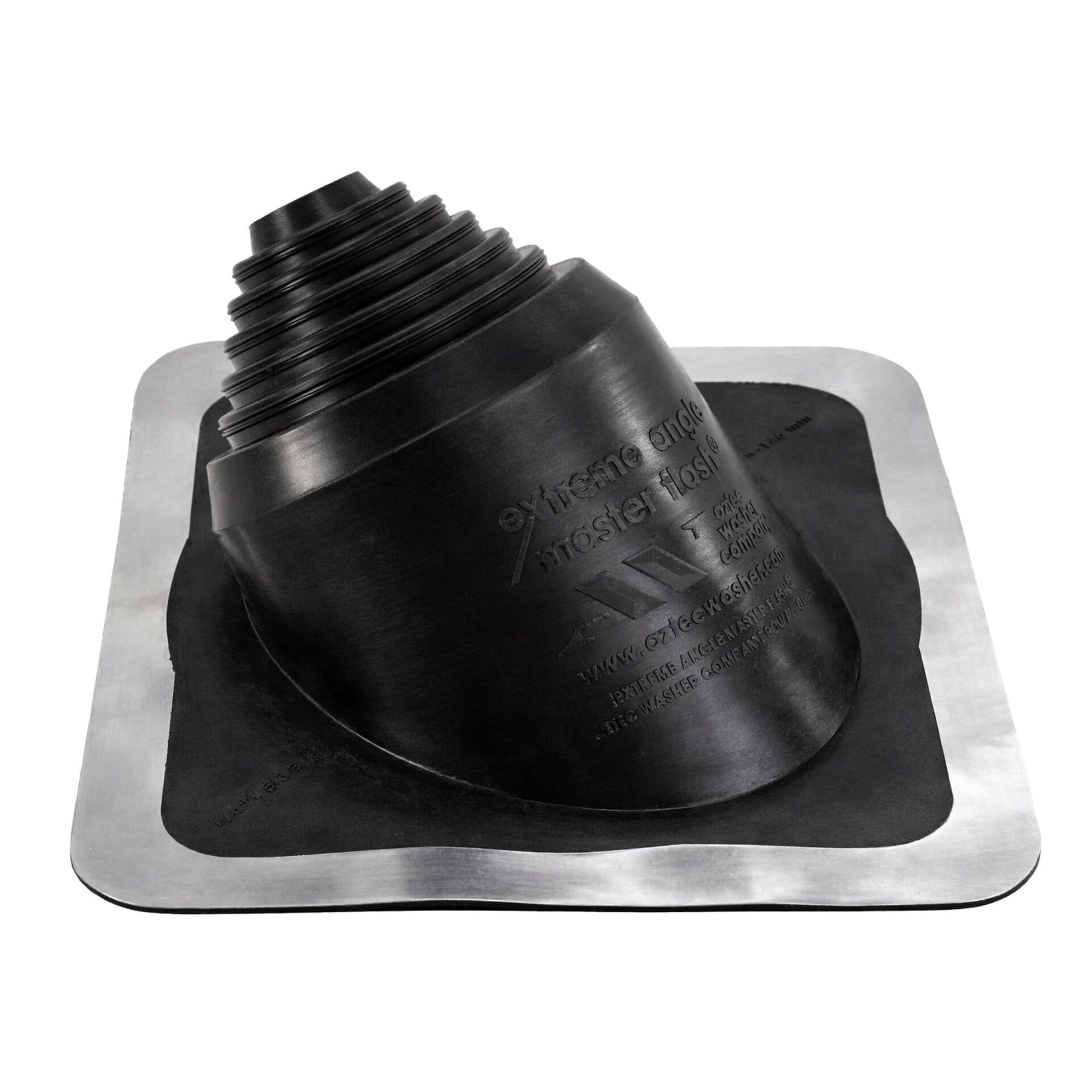 Master Flash Black #1 Extreme Angle 1 Flexible Epdm Roof Pipe Flashing For Steep Metal Roofs, Angled Roof Penetration Collar For Pipes, Flues, Vents And Hvac Ducts, 0"-5-3/4" (0-146 Mm)