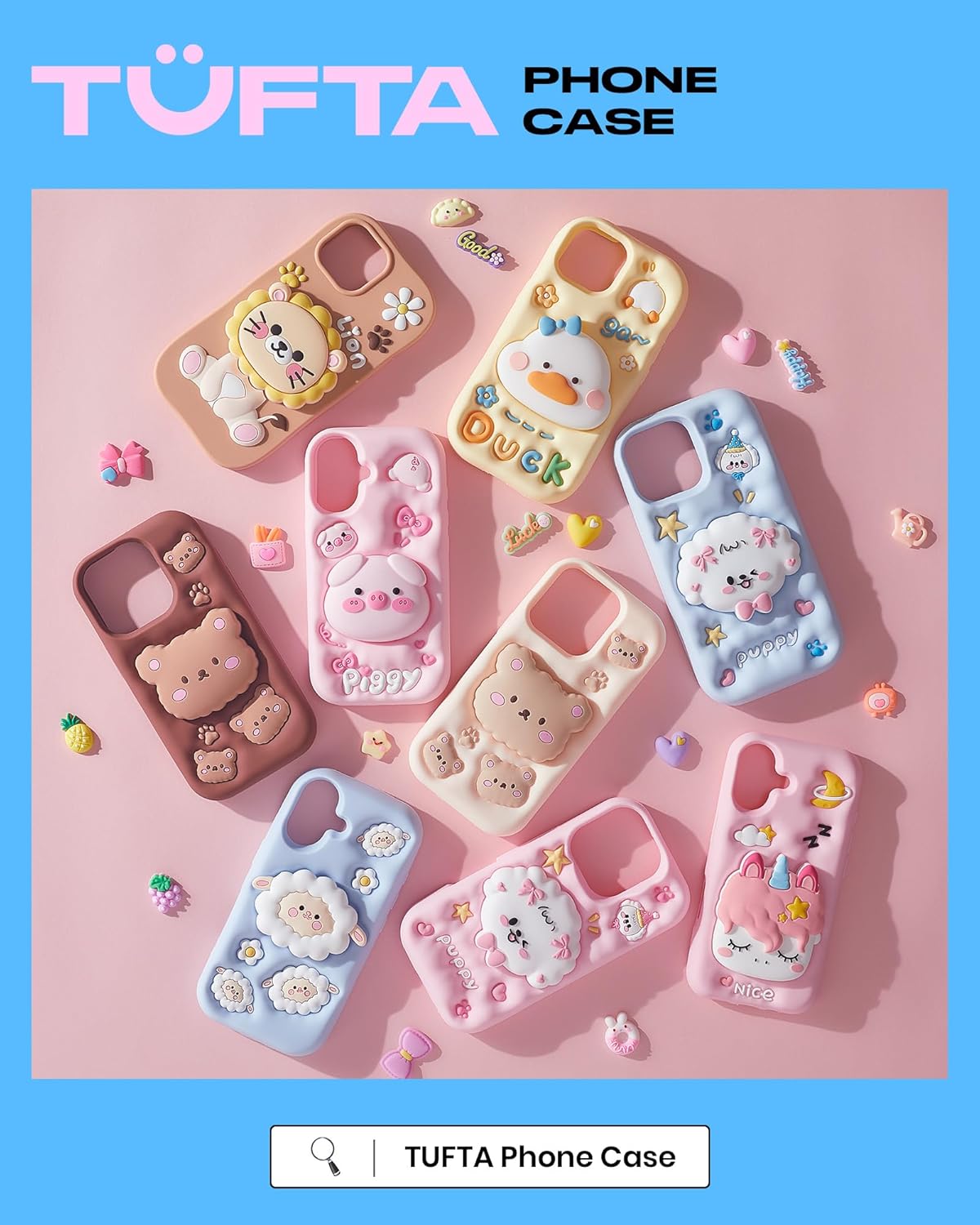 Kawaii 3D Teddy Bear Phone Case for iPhone 16 Pro Max (with Stand and Grip) Cute Girly Cartoon Animal Phone Cover for Girls, Boys, Kids, Teens, and Women, Tan - Image 7