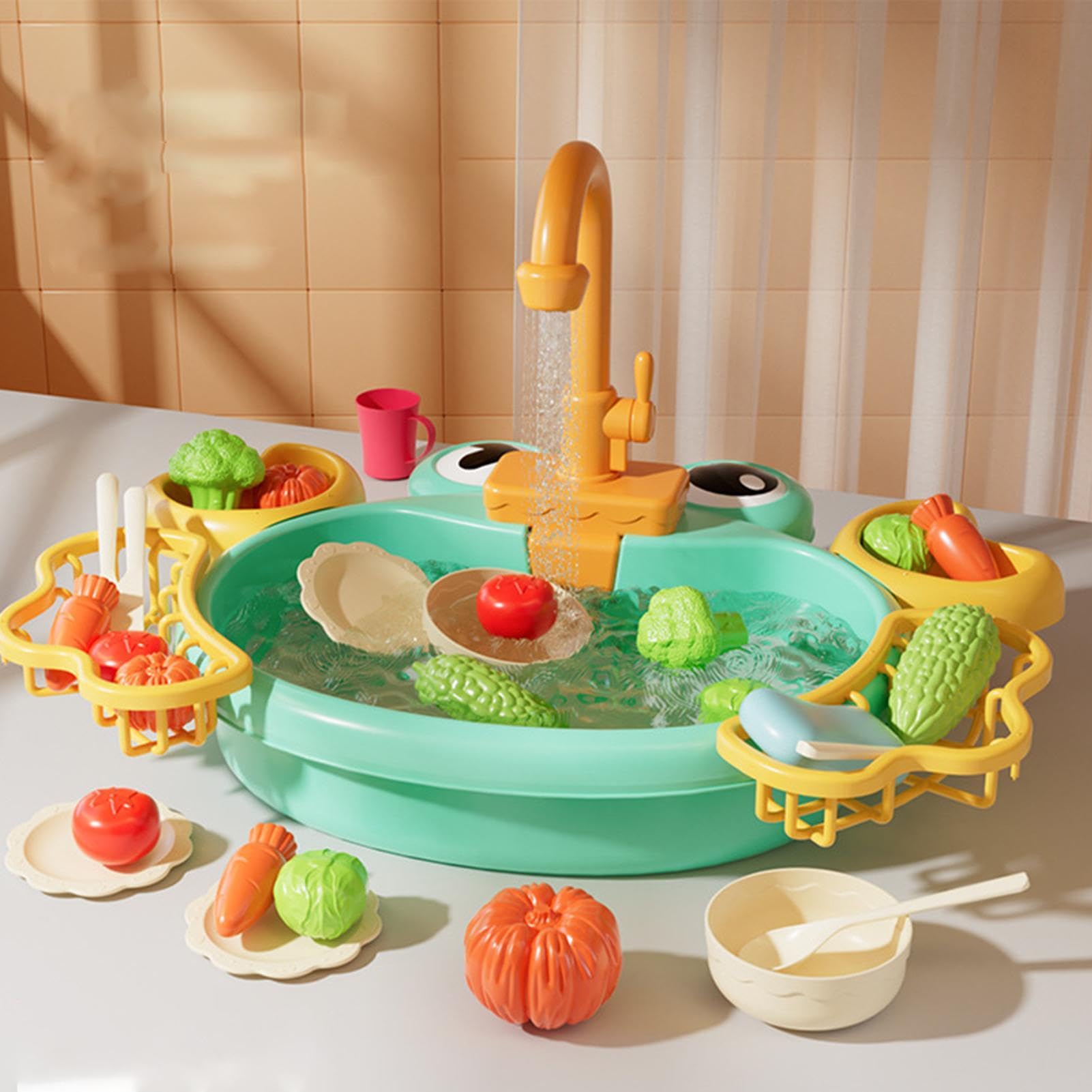 Generico Giocattolo con Acqua Corrente Giochi di Ruolo per Bambini | Finto Lavello Giocattolo per Bambini in Casa Bagno Cameretta Giardino Terrazzo Asilo Spiaggia Campeggio Compleanno