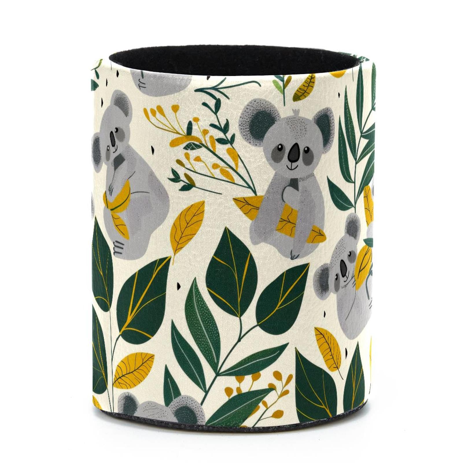 VAPOKF Round Pencil Holders for Desk, Koala and Leaves Pen Holders Pen Pot Makeup Brushes Storage Desktop Stationery Supplies Organiser for Home Office