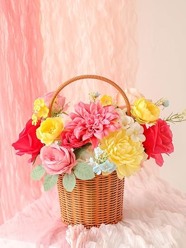 Miniatura 9 de Juego de cajas de flores artificiales, flores de seda de otoño, flores de imitación con tallos para bricolaje, ramos de novia, centros de mesa,