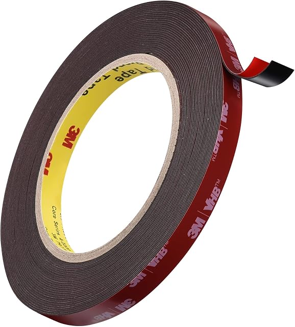 Solvang tape 3M Double Sided Heavy-Duty Mounting Tape, Waterproof VHB Foam Tape, 32FT Length, 0.5 Inch Width for Car LED Strip Lights Home Decor, Office Decor, black