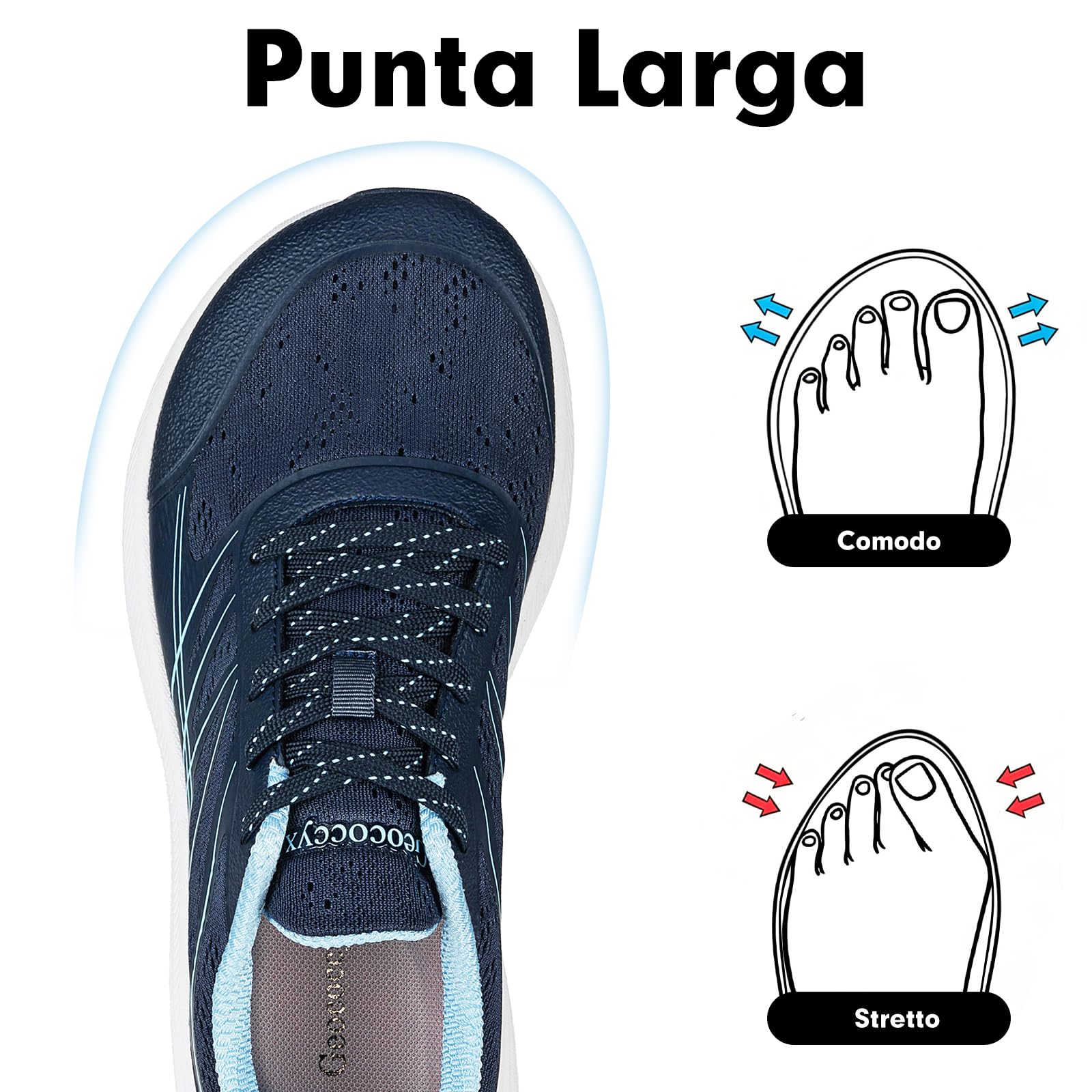 Scarpe Running Uomo Punta Larga 39-46 EU | Sneakers, Traspirante, Scarpe da Ginnastica, Corsa, Ammortizzazione