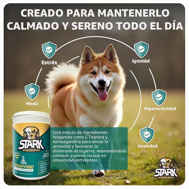 Foto 2 de 8 de STARK Zenvibe - Calmante para perros, 60 bocados, 180 g, relajante contra la ansiedad y el estrés para perros…