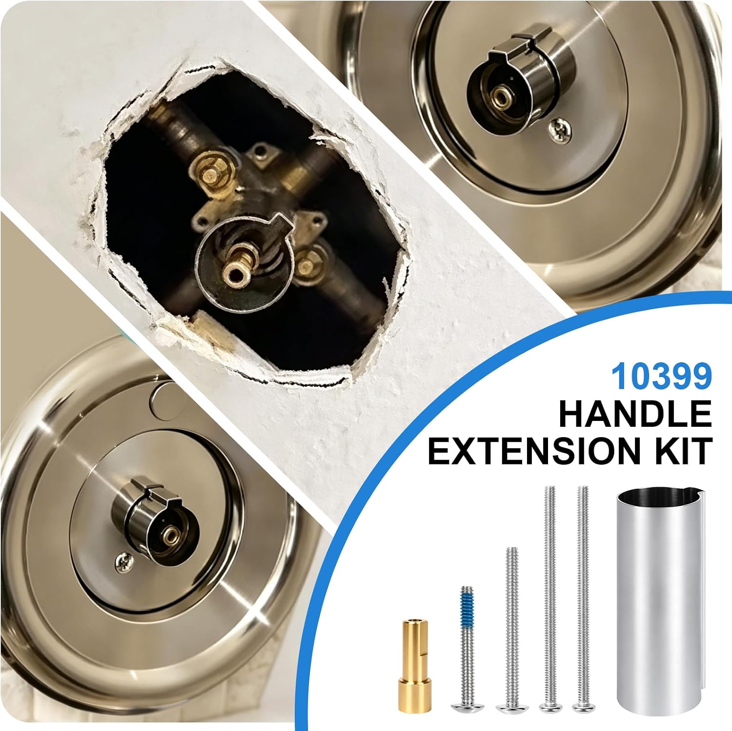 10399 Shower Extension Kit Compatible with Moen Legend and Chateau Series | Chrome Finish, Solid Brass and Stainless Steel Material, 1 Inch Extended Reach, Designed For Deep Shower Valves