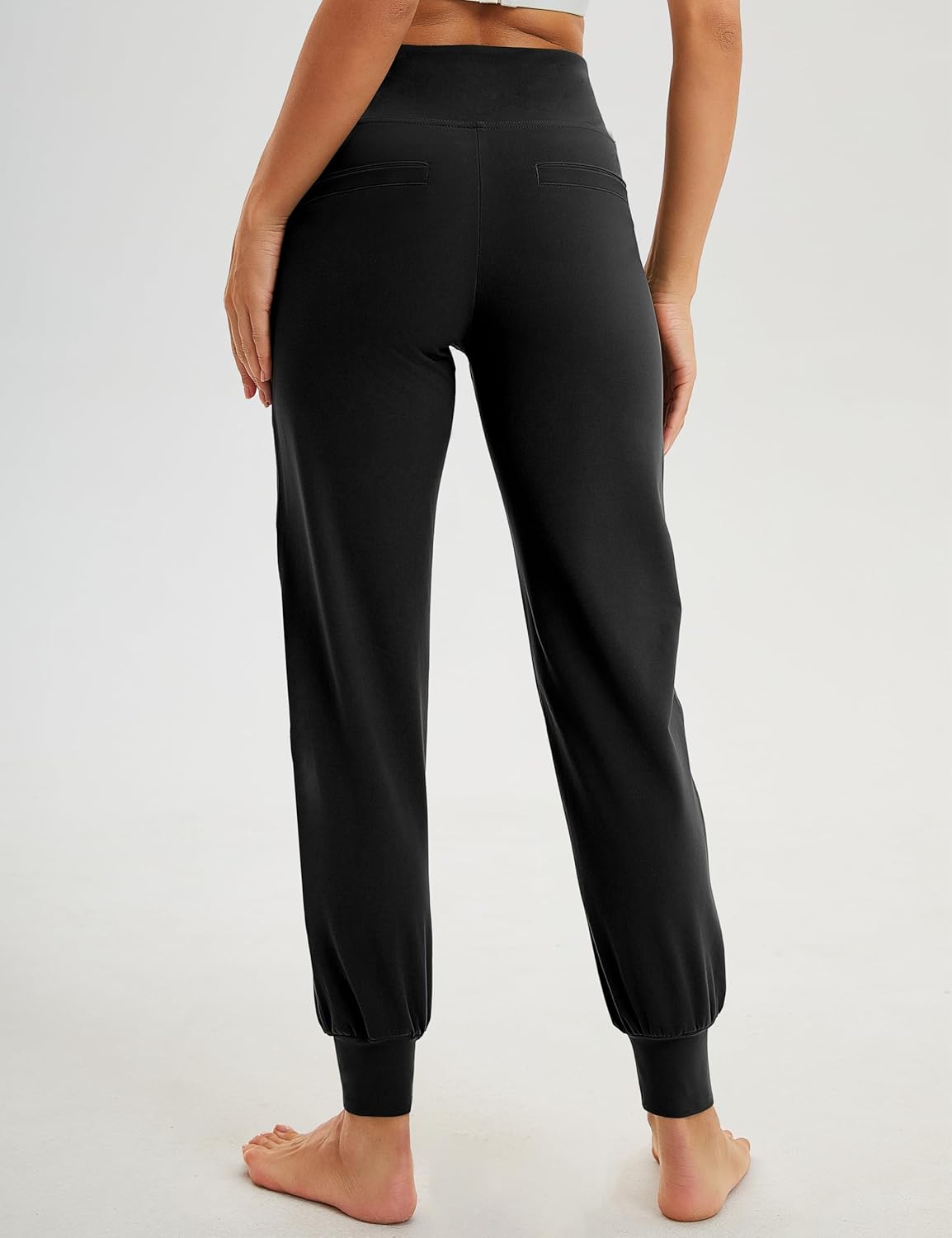VOOVEEYA Women's Joggers Yoga Pants with Pockets High Waisted Tapered Lounge Pants Tummy Control - Image 2