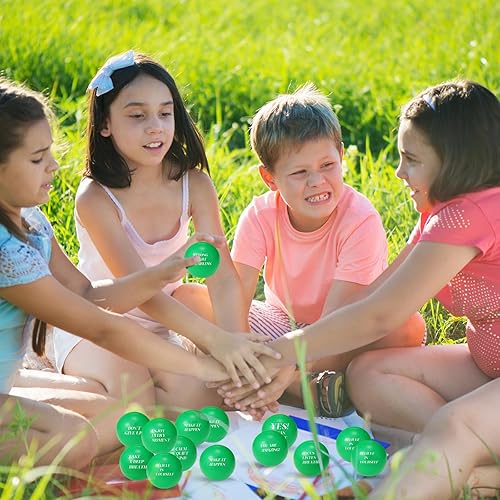 Miniatura 5 de Sotiff Bolas de estrés para adultos, 100 unidades, juguetes de espuma colorida para aliviar el estrés con citas motivacionales, bolas para apretar a