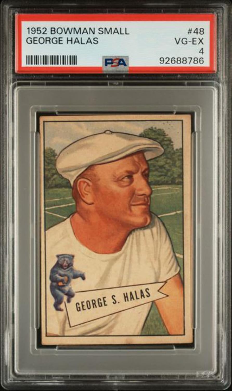 Graded 1952 Bowman Small George Halas #48 Football Card PSA 4 VG-EX