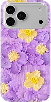 iPhone 17 Pro Max ile Uyumlu Mor Sar   i ek Desenli  effaf Telefon K l f