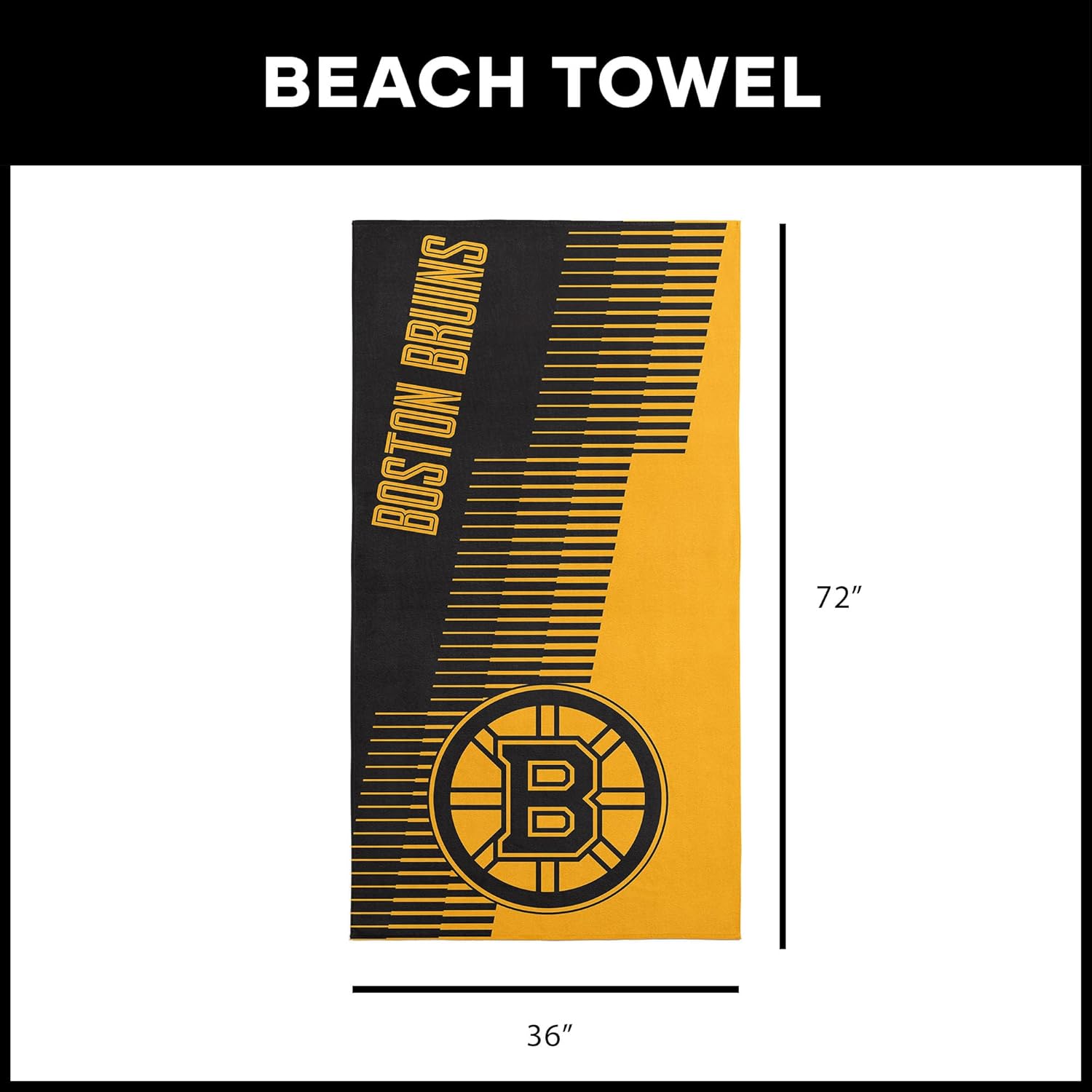 Northwest Boston Bruins NHL Progression Jacquard Beach Towel 36 x 72 Inches