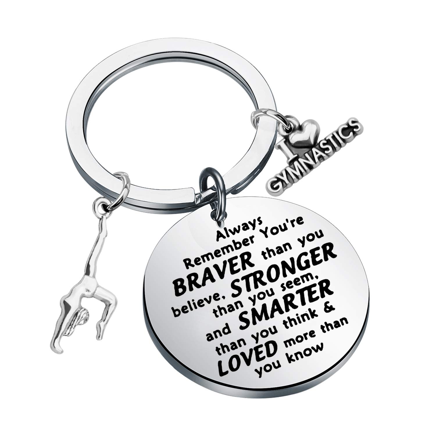 BNQL Gymnast Gift Gymnastics Keychain Inspiration Girls Gymnastics Gift for Gymnast Jewelry Gymnastics Team Gifts