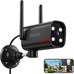 DEKCO Wired 2K Security Camera Outdoor, 180° Pan & 270° Coverage, 24/7 Constant Power Surveillance, Full Color Night Vision, AI Human Detection, Cloud Storage Edition, Spotlight & Siren