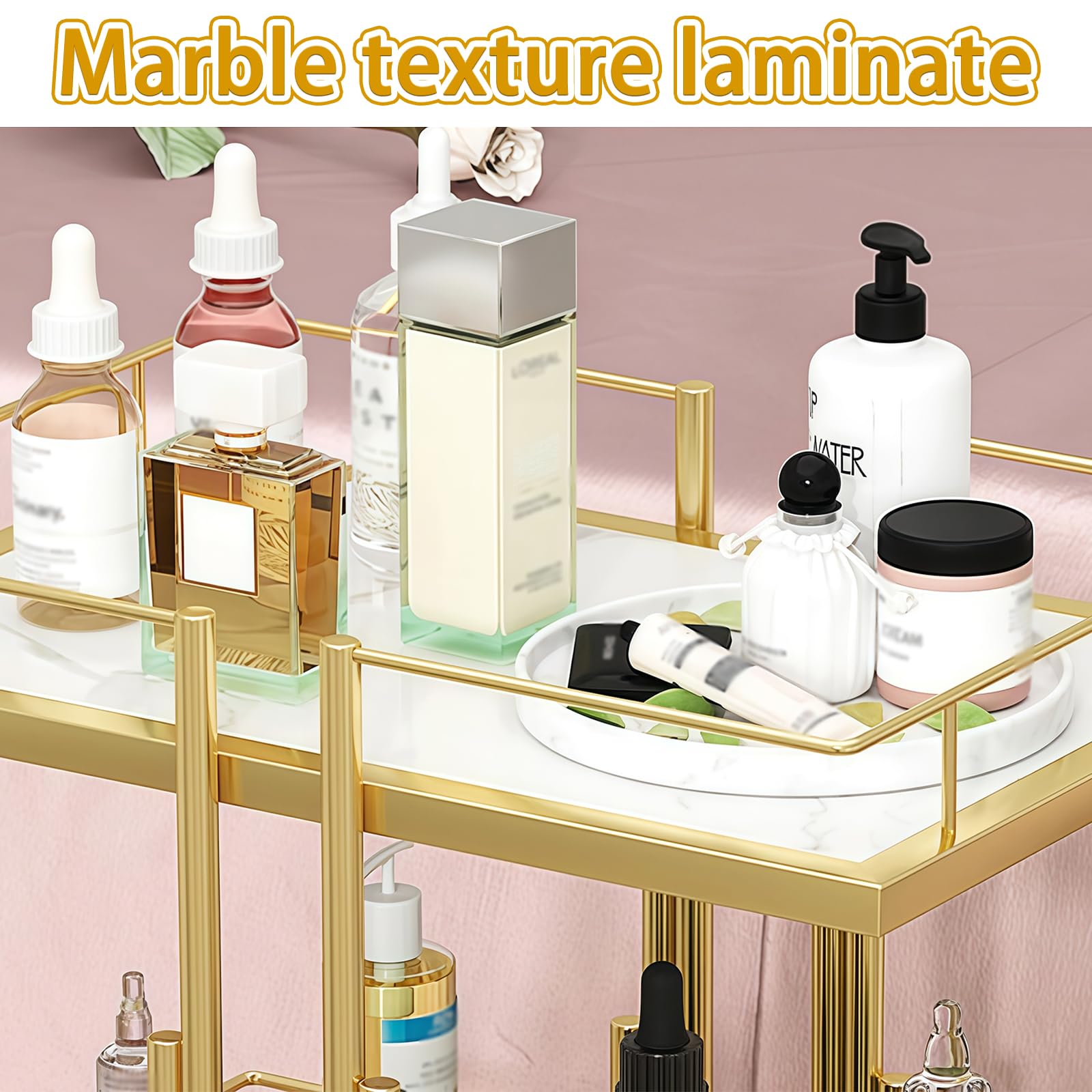 Carro con ruedas, carrito de 3 niveles para arte de uñas, suministros de spa y tatuaje, nizer para herramientas de manicura y Equint