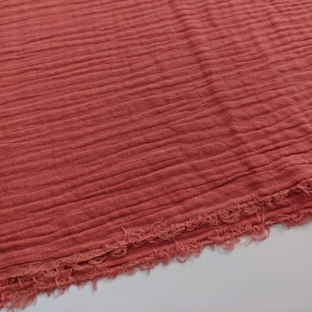 Double Gauze 100% Cotton Plain Fabric Dress Making Lightweight Muslin Baby Swaddle Blankets Scarves Summer Clothing | 53" - 135 cm Wide | per Metre (Taupe) — view 30
