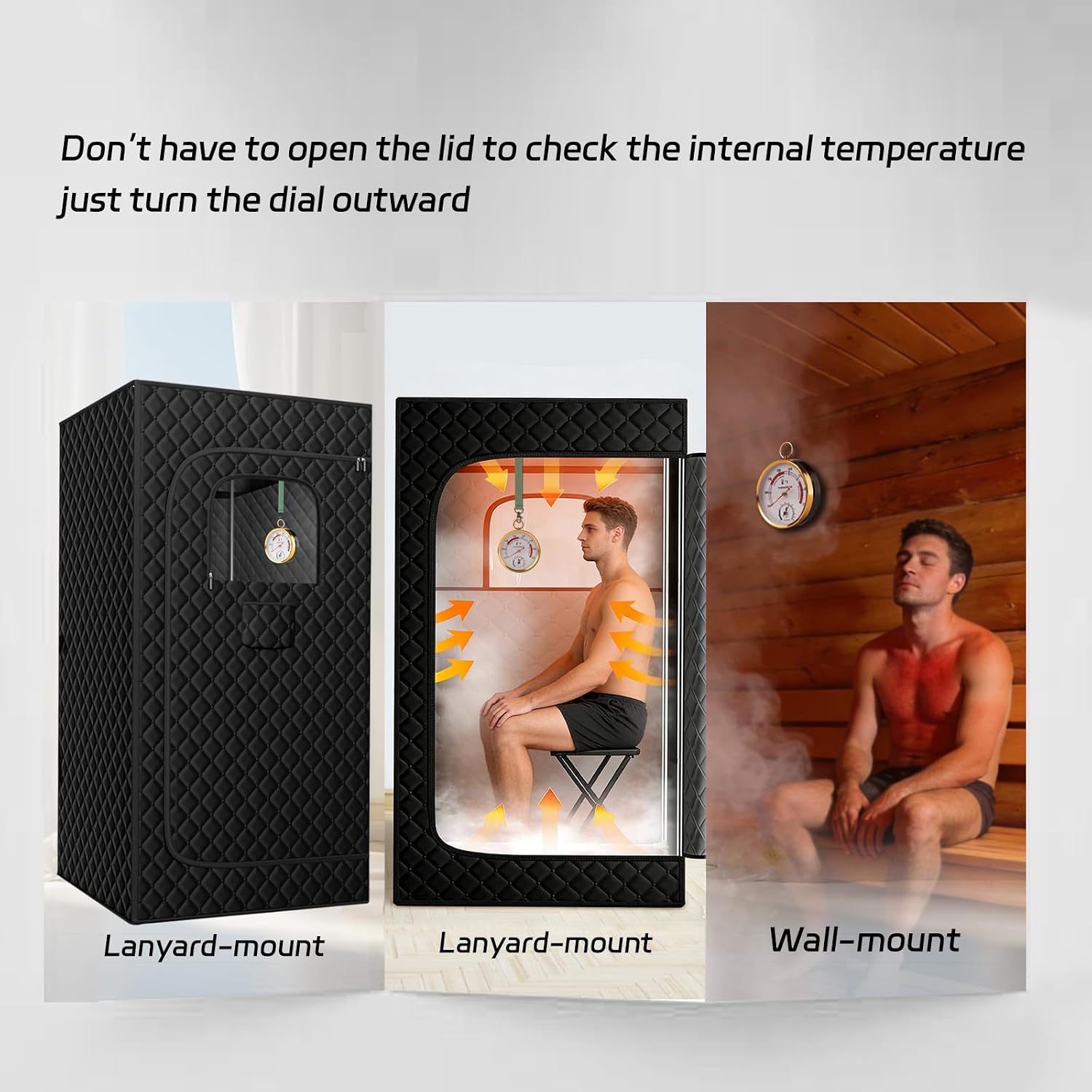 Andelov Sauna Thermometer and Hygrometer (Fahrenheit) with Lanyard Mount image 3