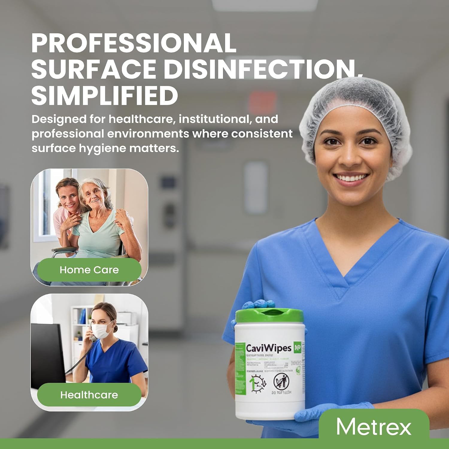 CaviWipes HP Surface Disinfectant Wipes – Hydrogen Peroxide Formula, 1-Minute Universal Contact Time, Ready-to-Use, 160 Wipes per Canister (Pack of 12), 16-1100