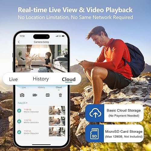 Miniatura 6 de Cámaras inalámbricas para seguridad en el hogar al aire libre, visión nocturna a color 2K alimentada por batería, foco de cámara de seguridad WiFi,