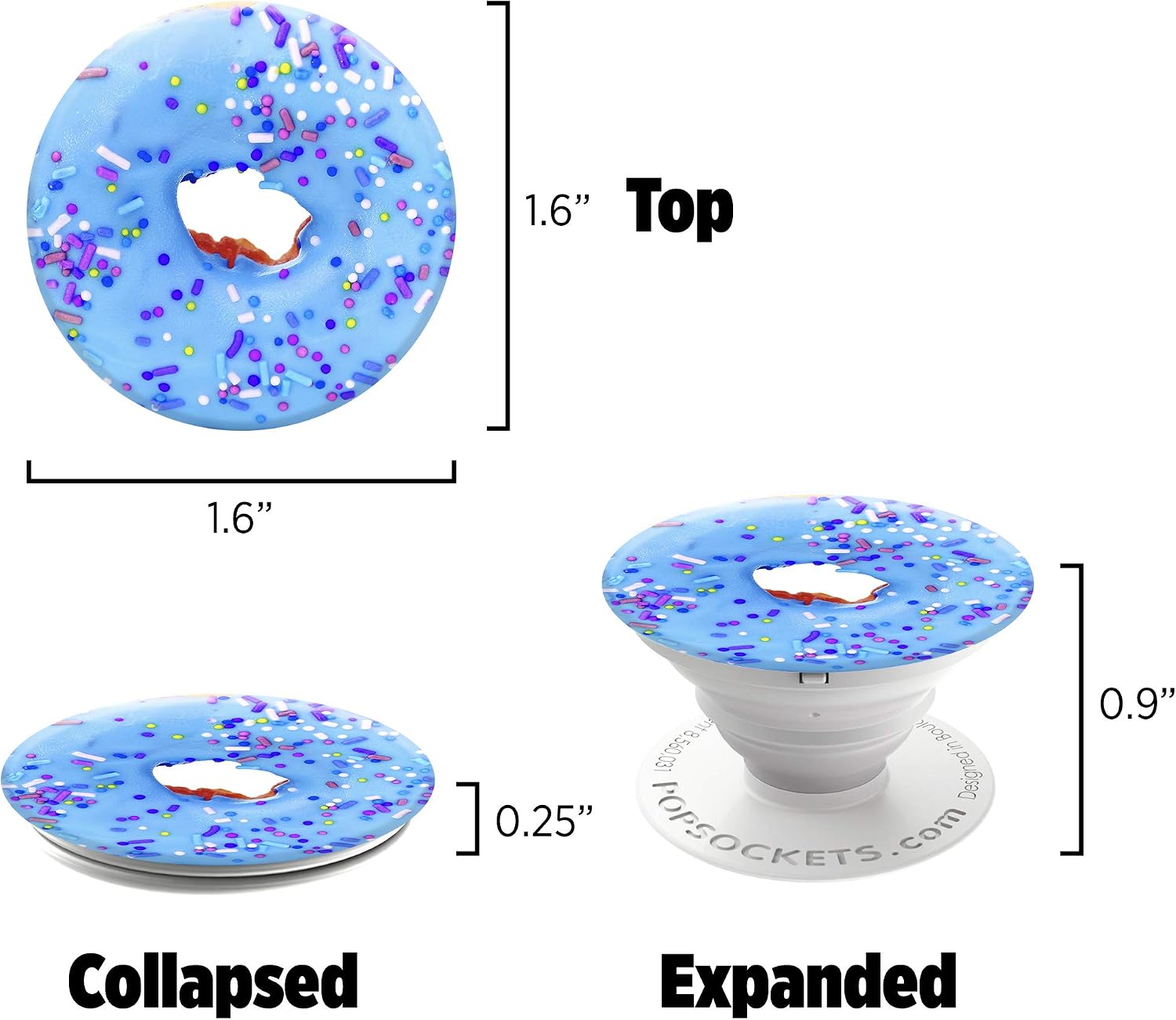 PopSockets: Collapsible Grip & Stand for Phones and Tablets - Blue Donut
