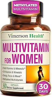 Vimerson Health Women's Multivitamin: Methylated Vitamins & Chelated Minerals for Energy, Focus, Immunity - 60 Capsules