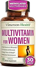 Multivitamin for Women with Methylated Vitamins and Chelated Minerals for Energy, Focus and Immune Health – Premium Daily Womens Multivitamins & Multiminerals – 60 Capsules
