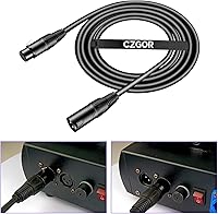 Vista 6 de Cable DMX de 6.5 pies, paquete de 10 cables flexibles XLR macho a hembra de 3 pines para señal de iluminación de escenario, conexión XLR, cable