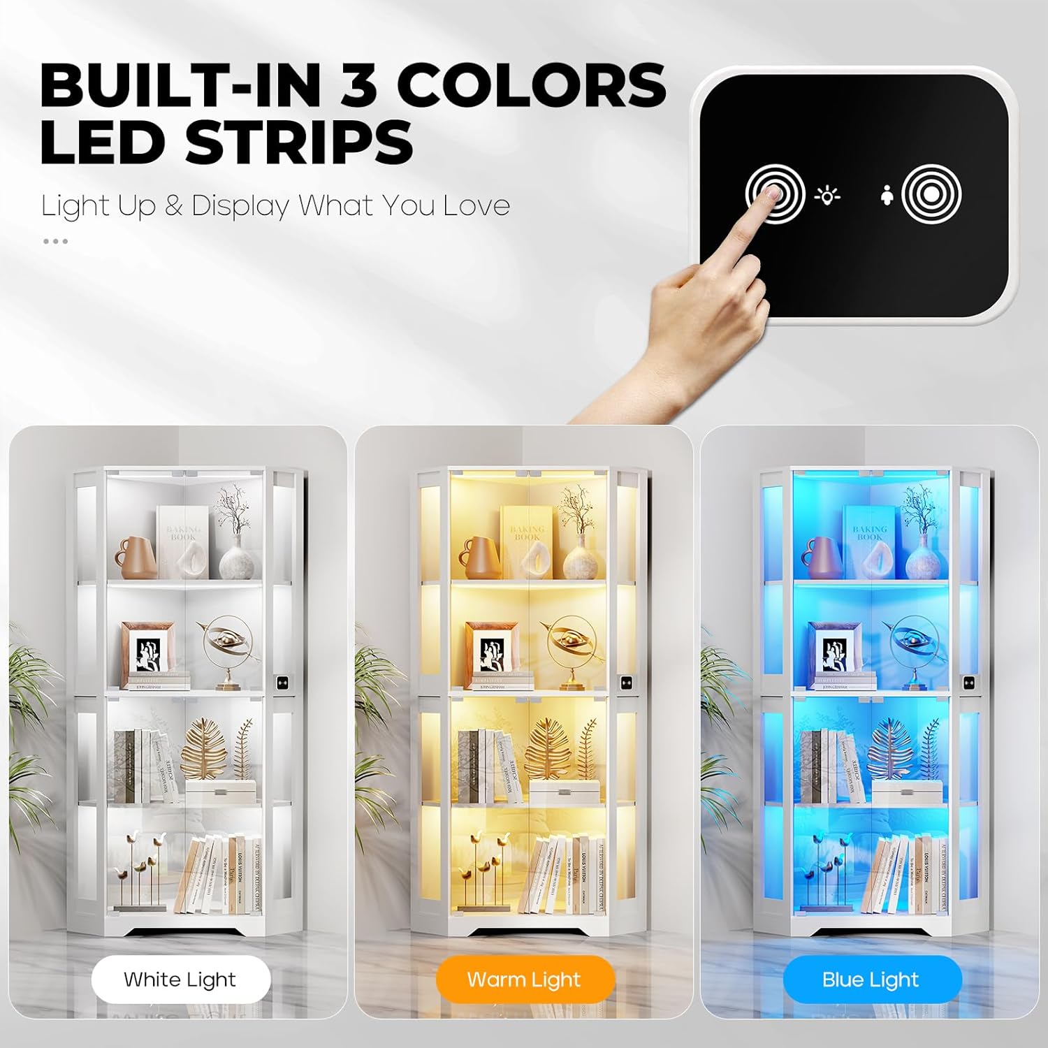 Control panel for 3-color LED lights and brightness adjustment