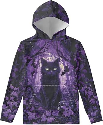 Long Sleeve Pullover Sweatshirt with Pocket Cute Hoodies for Teenagers Girls Boys