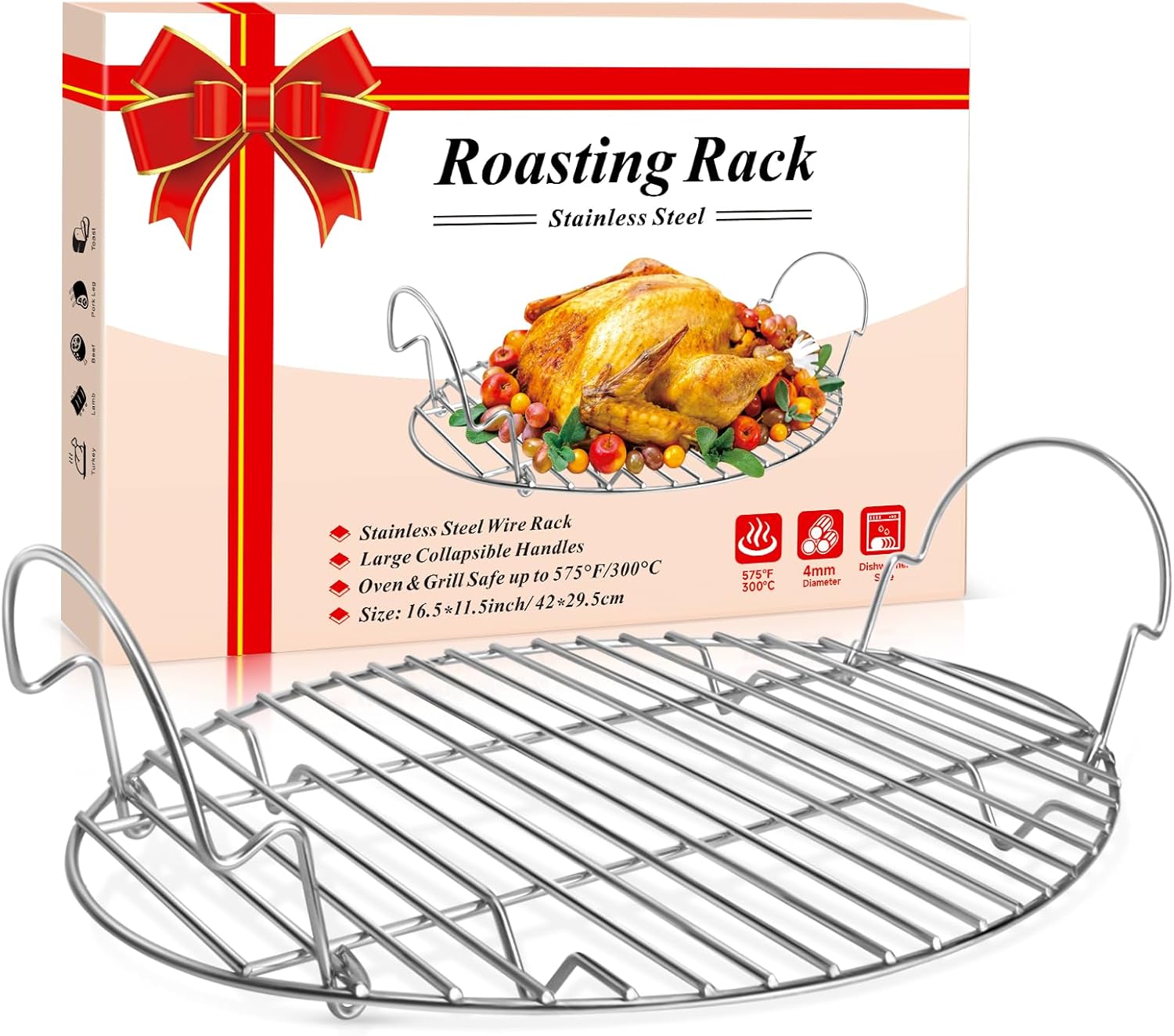 16.5inch Oval Roasting Rack for Oven, Items for Mother Males Spouse, Stainles…