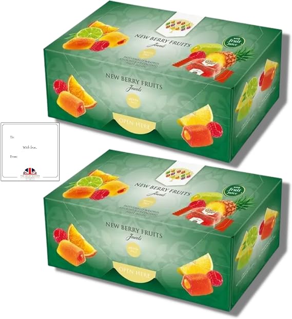 New Berry Fruits with Liquid Centre Bundle with Jelly Fruits Bundle of 2 Newberry Jewels 250g by The Great British Kitchen