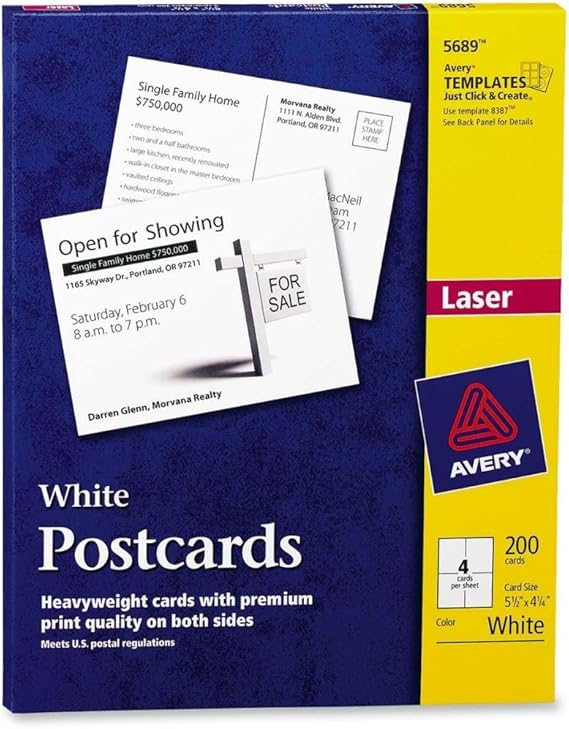 Avery Avery Postcards for Laser or Inkjet Printer, 5.5 x 4.25 Inches