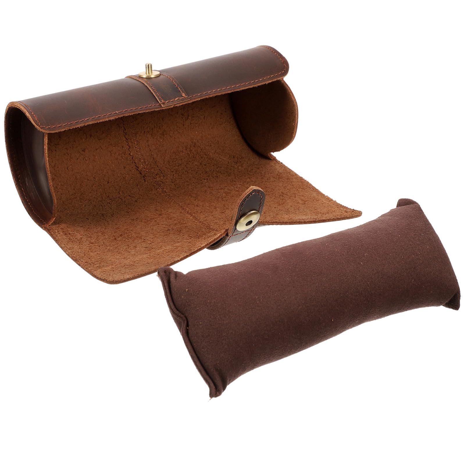 Zerodeko Caja de Reloj de Cuero Retro Cierre Redondo para Proteger Relojes y Joyas, Diseño Clásico y Elegante para Uso Personal y Viaje