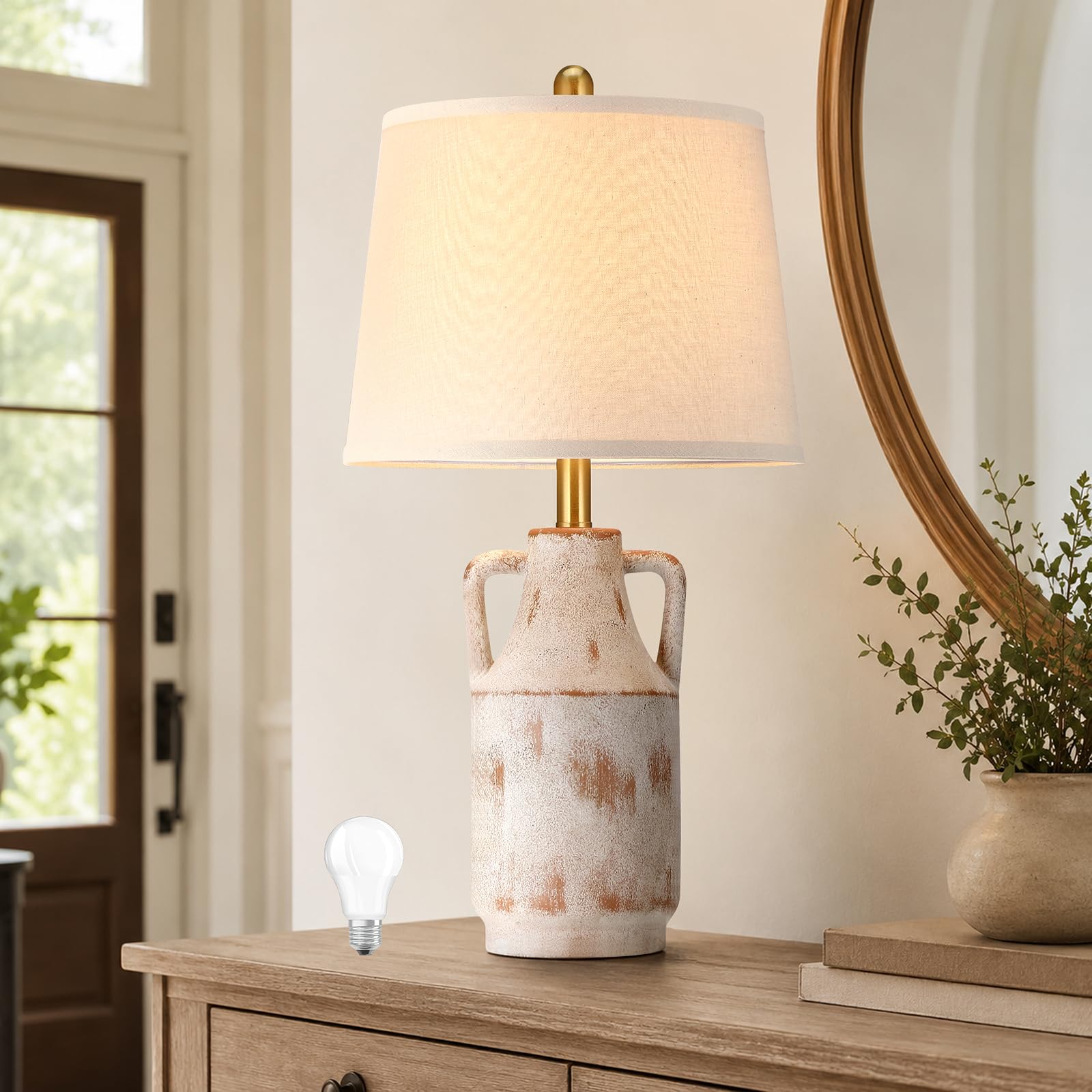 Lovlast Ceramic Table Lamp for Living Room, 26