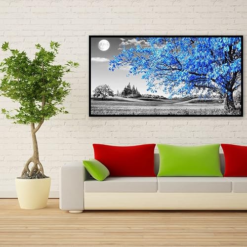 Miniatura 3 de pchmcu Pintura de diamante 5D Luna, kits de pintura de diamantes grandes para adultos, arte y manualidades con diamantes de imitación de cristal de