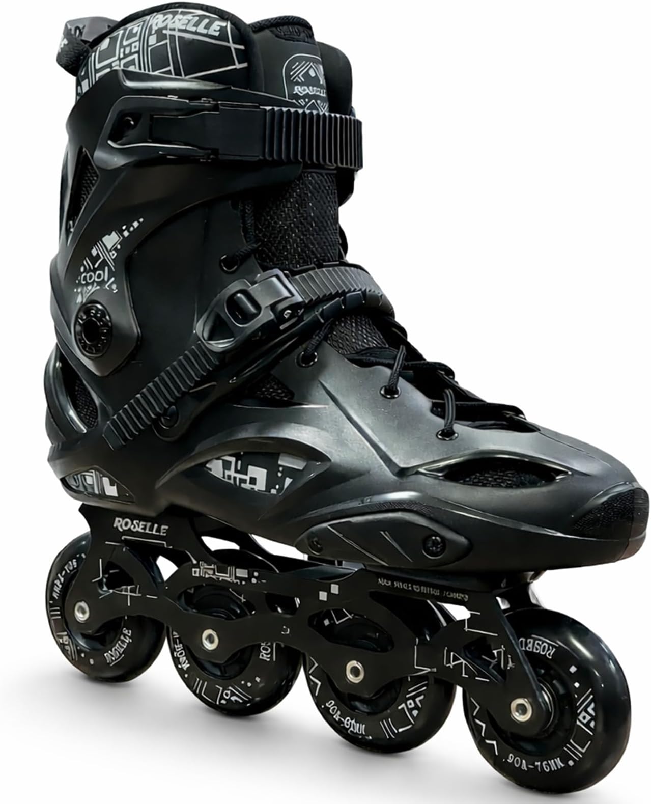Overs PRO Inline Skates Shoes full Black,Single Row no break Roller Skates Shoes for Men,Women,Youth, Best premium Quality