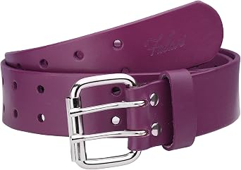 Falari Men's Full Grain Leather Belt Double Prong Stainless Steel Buckle Size 40 fit waist 36-38