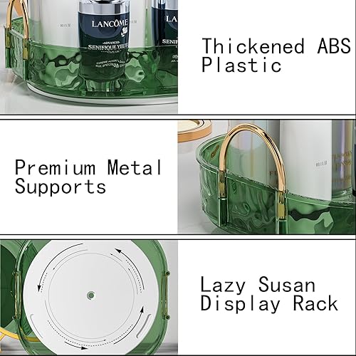 Miniatura 5 de ZHIAI Organizador de maquillaje giratorio de 360, estante giratorio de maquillaje para baño, gran capacidad, almacenamiento de cosméticos, estante