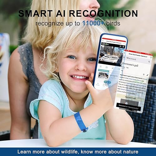 Miniatura 4 de BROAIMX Samrt - Comedero para pájaros con cámara para exteriores, HD 1080P AI Identifica la cámara de observación de aves, captura automática y