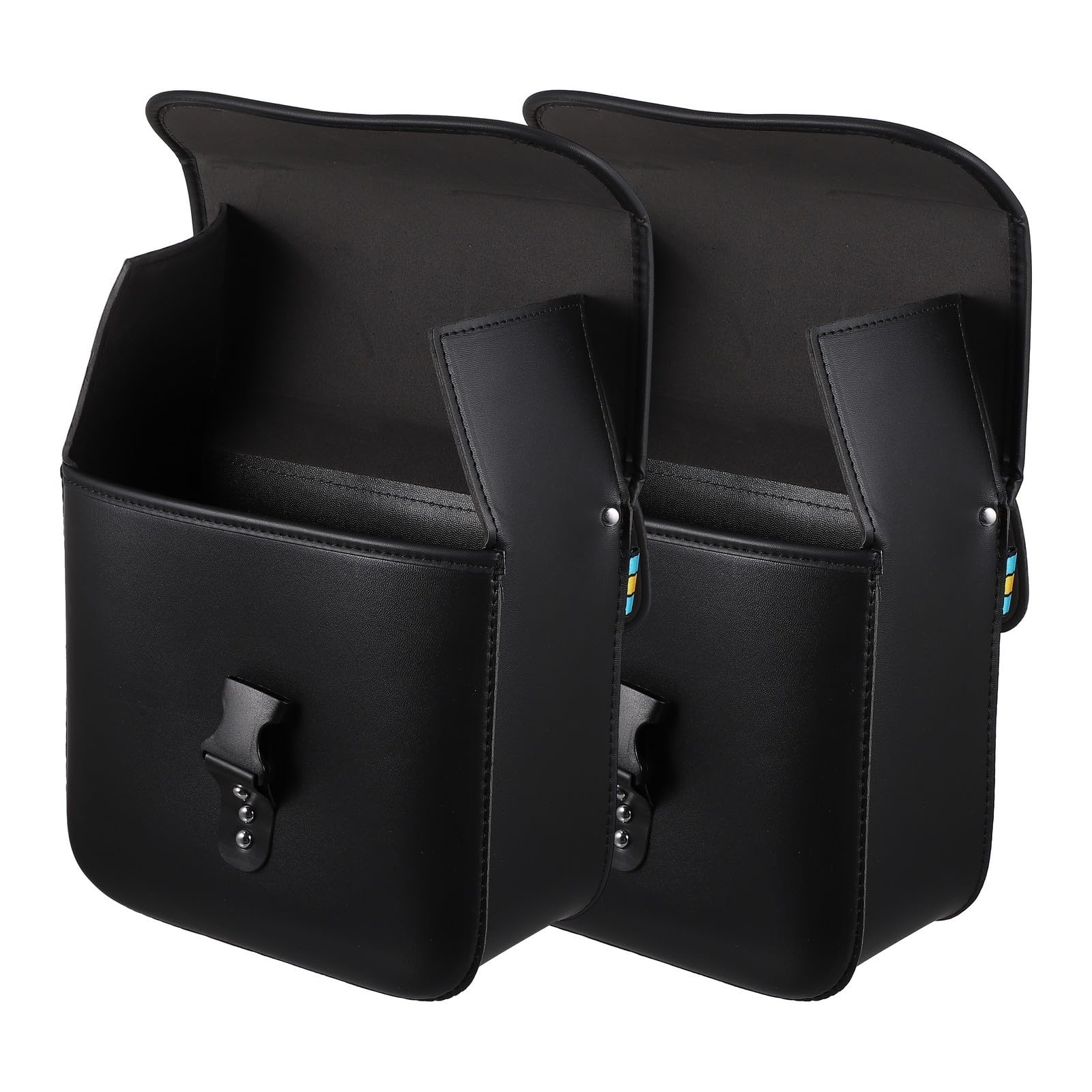 Borsa Laterale per Moto Nero in Pu, Facile da Pulire | Corda, Facile da Montare e Smontare, Portatile, per Motorbike, Pratica per Uso Quotidiano