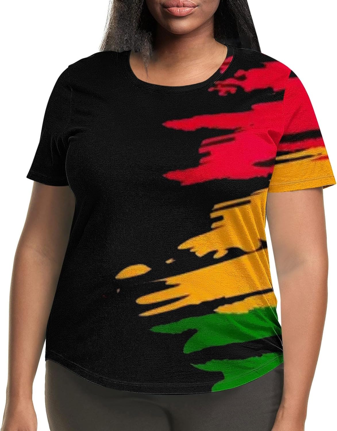 Black History Month Shirts for Women African American Tshirt Plus Size Short Sleeve Tops Cotton Crewneck Blouse Tees