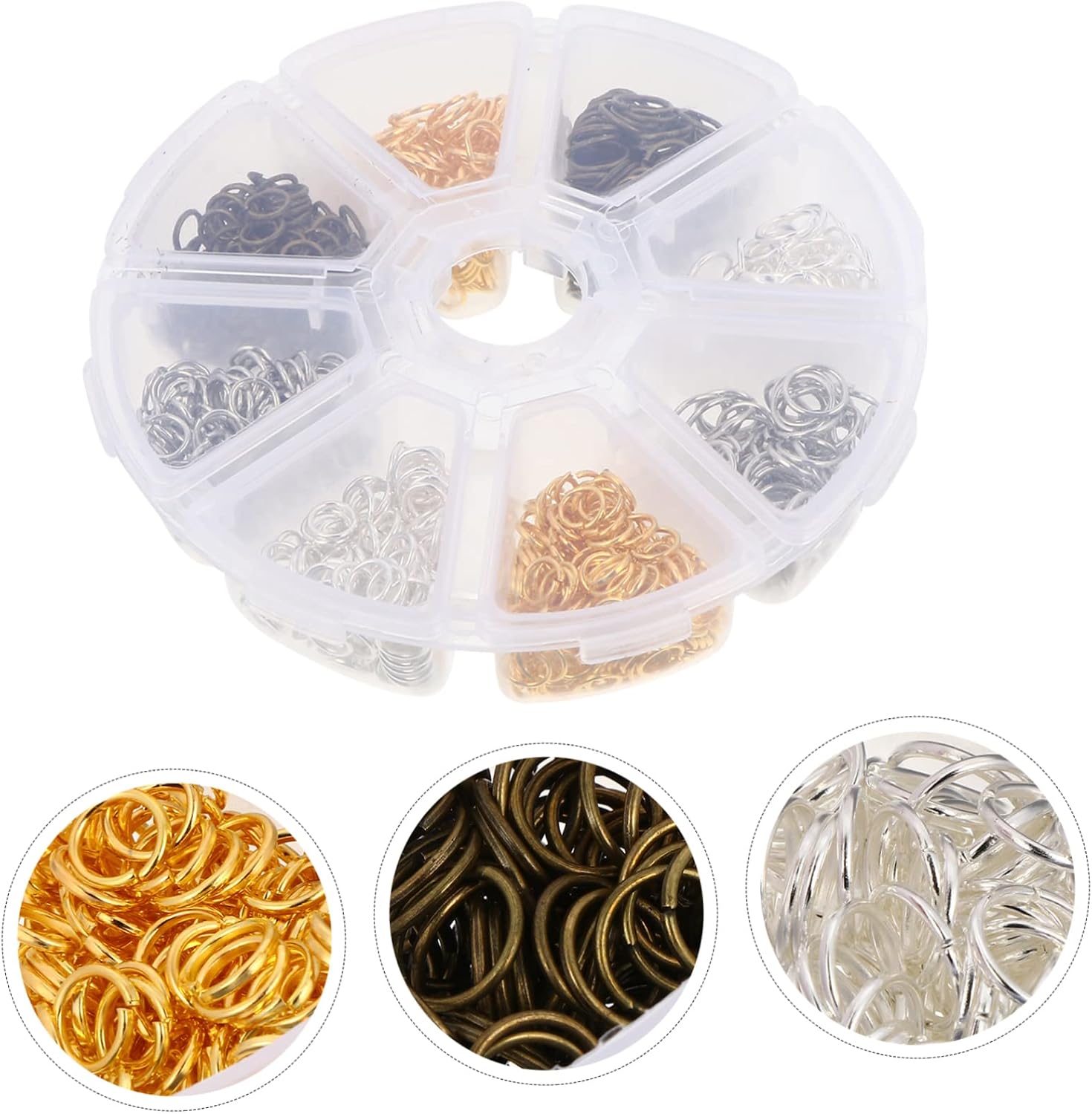 STOBOK Costume Jewelry Making Open Jump Ring Storage Box for DIY Necklace Bracelet Projects