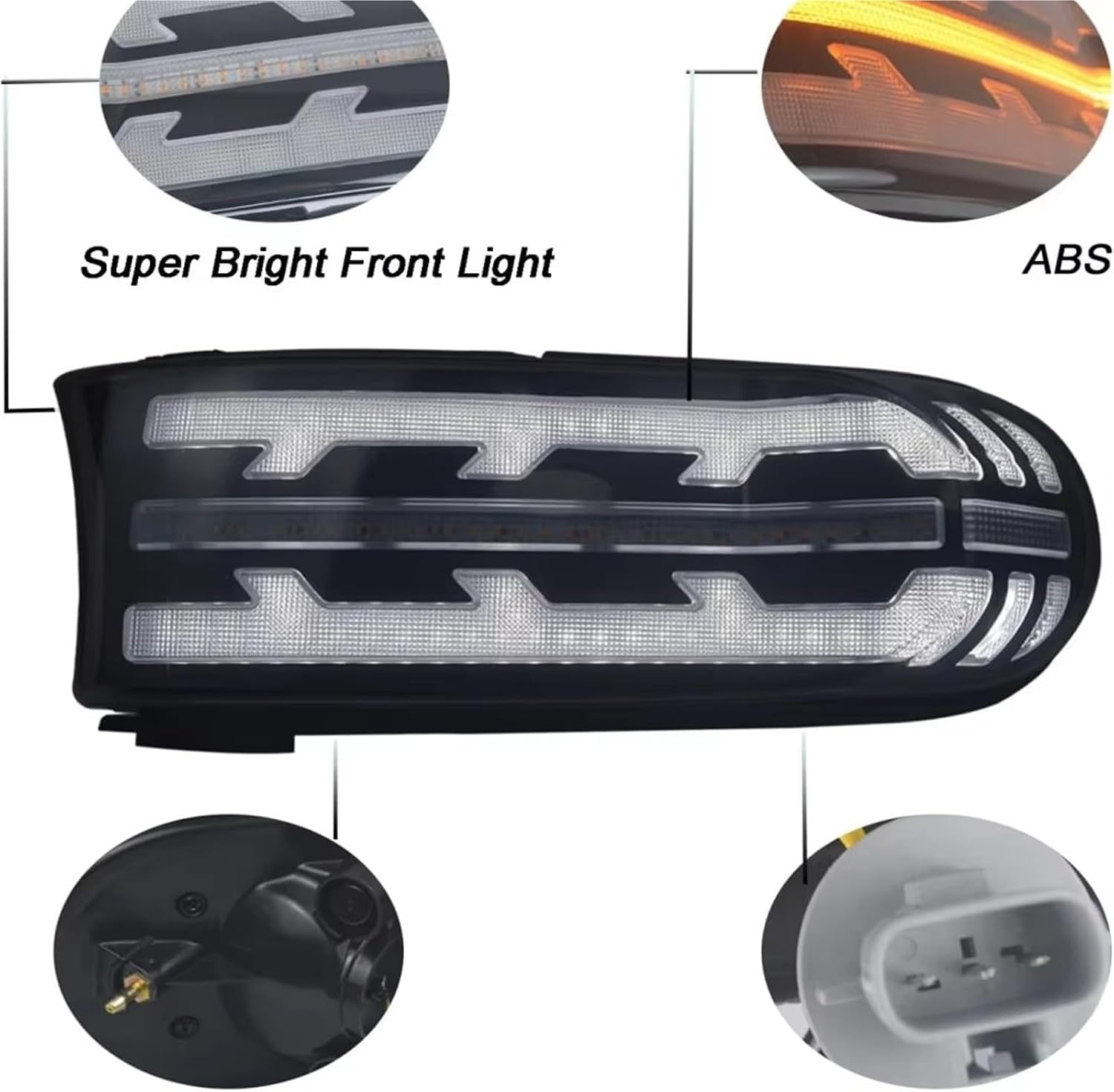 に適合する FJ に適合する クルーザー 2007-2021 車デュアルカラー LED ホワイトフロントコーナー 【Commando】 D