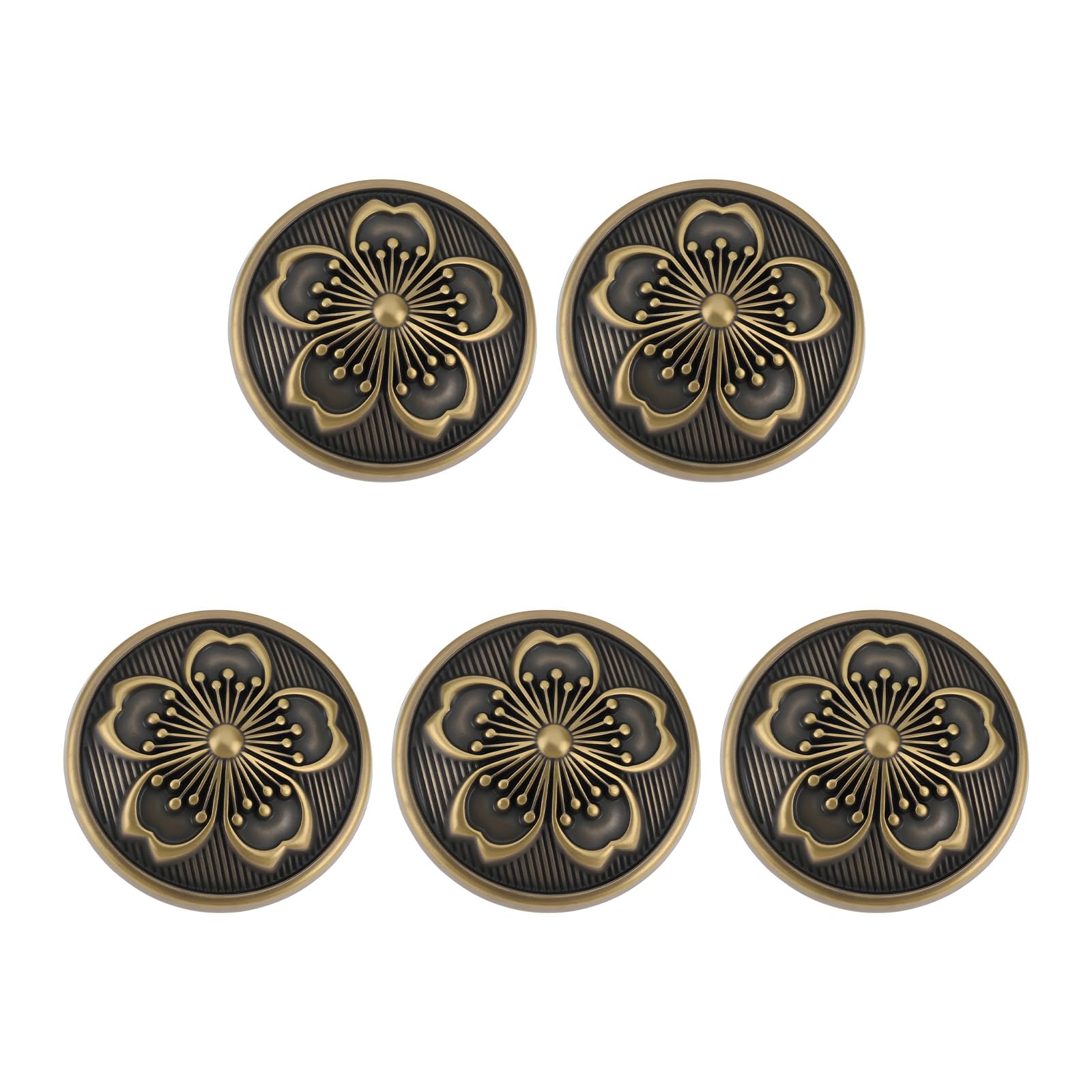 eMagTech 5Pcs 24mm Antiqued Metal Buttons Shank Sew On Buttons for Clothing Blazers Sports Jackets Bronze